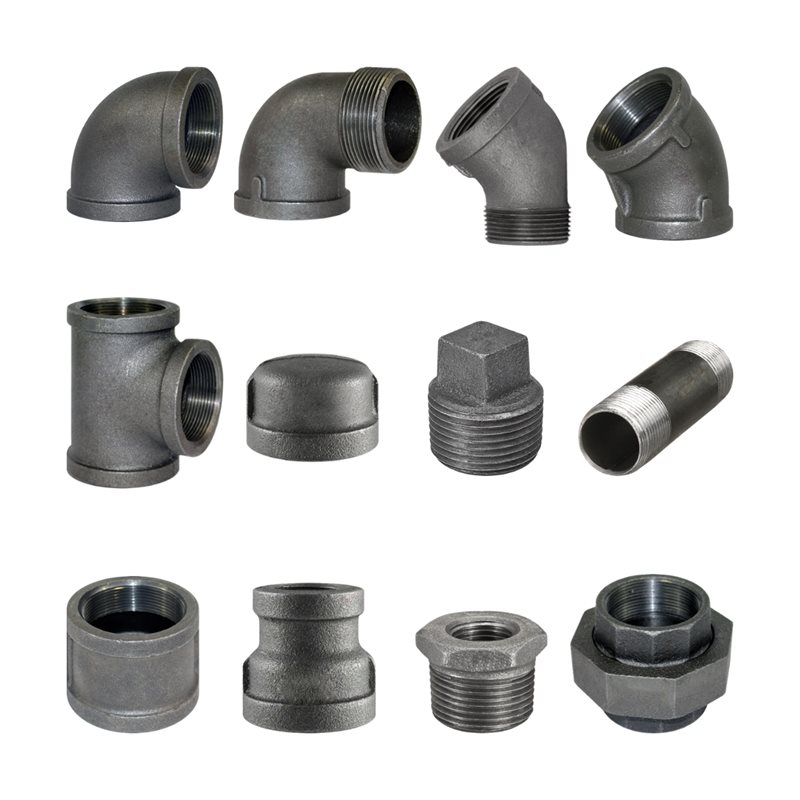 Malleable black steel fittings