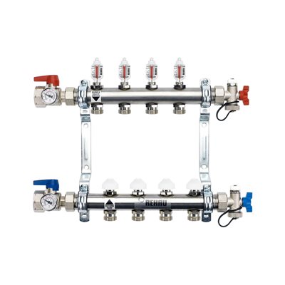 Collecteur Rehau Pro-Balance en acier inoxydable 11 circuits Collecteur Rehau Pro-Balance en acier inoxydable 11 circuits