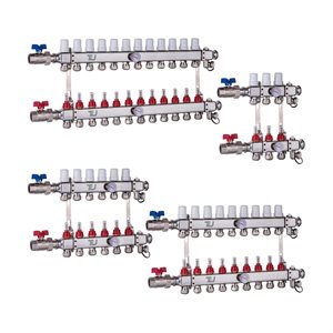 Stainless steel underfloor heating manifold TJ