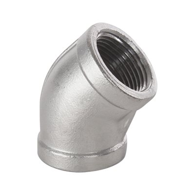 Coude 45 degré 1-1 / 4" en acier inoxydable fileté