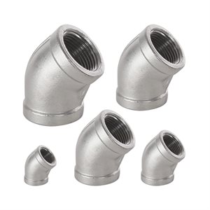 Coude 45 degré en acier inoxydable fileté